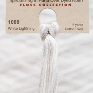 White cotton floss with packaging labeled 'White Lightning' and product details.