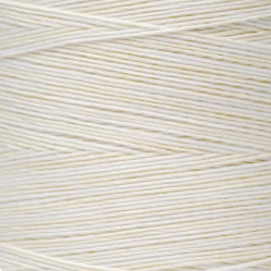 Spool of white thread on a light gray background
