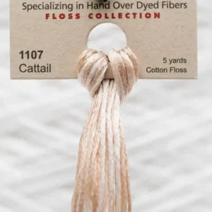 Cotton floss skein with a beige tassel on a cardboard backing labeled 'Floss Collection'.