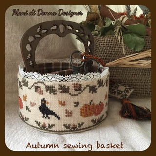 Autumn Sewing Basket Cross Stitch Pattern by Mani di Donna - Premium Pattern, Cross Stitch from Mani di Donna - Just $26! Shop now at Crossed Hearts Needlework & Design
