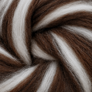 Yin Yang Corriedale Cross Combed Wool Top – Natural Brown and Ecru Blend (8 oz)