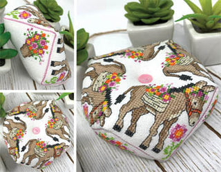 Donkey Biscornu Cross Stitch Pattern by Tiny Modernist - Premium Pattern, Cross Stitch from Tiny Modernist - Just $6! Shop now at Crossed Hearts Needlework & Design