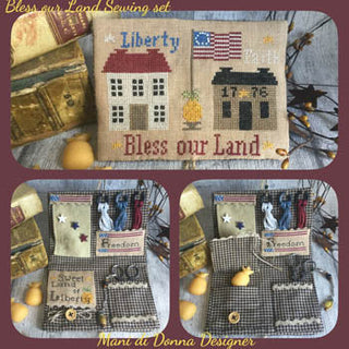 Bless Our Land Sewing Set Cross Stitch Pattern by Mani di Donna - Premium Pattern, Cross Stitch from Mani di Donna - Just $15! Shop now at Crossed Hearts Needlework & Design