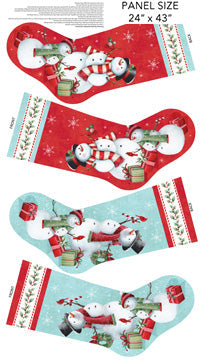NC Stocking Panel White Multi - Holly Jolly