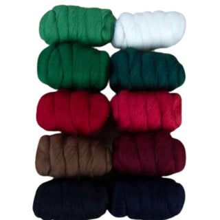 Mixed Merino Wool Variety Pack | Holiday Cheer (Multicolored) 250 Grams, 23 Micron