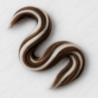 Yin Yang Corriedale Cross Combed Wool Top – Natural Brown and Ecru Blend (8 oz)