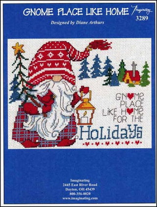 Gnome Place Like Home Cross Stitch Pattern - Premium Pattern, Cross Stitch from Imaginating - Just $7! Shop now at Crossed Hearts Needlework & Design