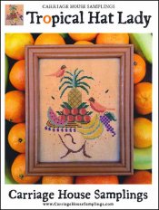 Tropical Hat Lady Cross Stitch Pattern by Carriage House Samplings - Premium Pattern, Cross Stitch from Carriage House Samplings - Just $9! Shop now at Crossed Hearts Needlework & Design