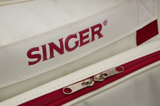 SINGER® Cream/Red Universal Tote Bag