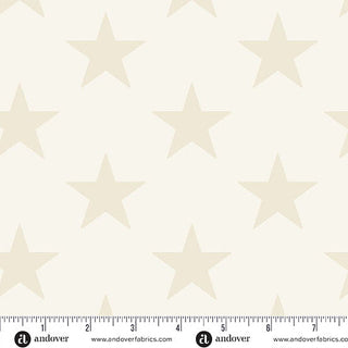 Andover Fabrics Americana Large Star Cream 108" Cotton Wideback Fabric per yard