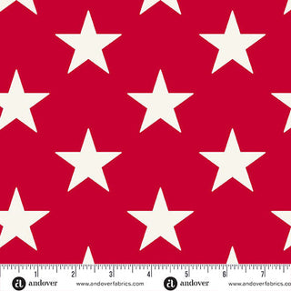Andover Fabrics Americana Large Star Red 108" Cotton Wideback Fabric per yard