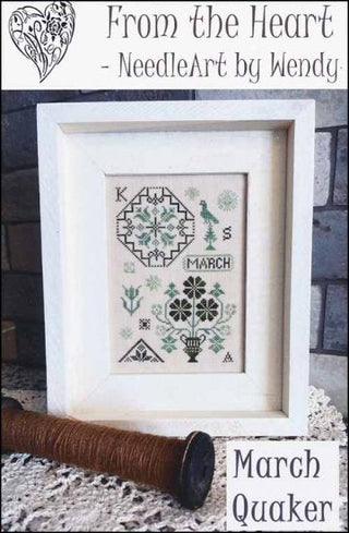 March Quaker Cross Stitch Pattern by From the Heart NeedleArt - Premium Pattern, Cross Stitch from From the Heart NeedleArt - Just $8! Shop now at Crossed Hearts Needlework & Design