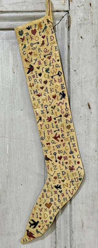A Primitive Stocking | Cross Stitch Pattern by Kathy Barrick