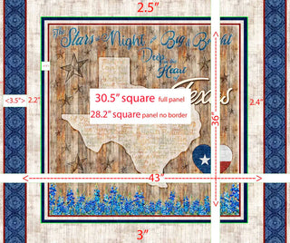 ATXSH Minky Texas Map Panel 44"/45" Fabric Per Yard