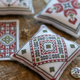 Aegean Ornaments Red cross stitch folk embroidery kit