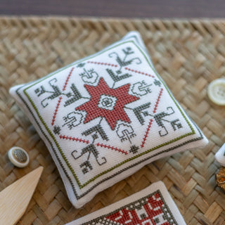 Aegean Ornaments Red cross stitch folk embroidery kit