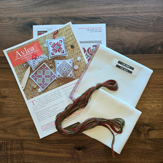 Aegean Ornaments Red cross stitch folk embroidery kit