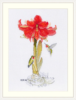 Amaryllis Needlecraft Kit by Merejka - Premium Needlecraft Kit from Merejka - Just $30.60! Shop now at Crossed Hearts Needlework & Design