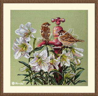 Among the Lilies Needlecraft Kit by Merejka - Premium Needlecraft Kit from Merejka - Just $44.10! Shop now at Crossed Hearts Needlework & Design