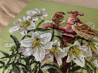 Among the Lilies Needlecraft Kit by Merejka - Premium Needlecraft Kit from Merejka - Just $44.10! Shop now at Crossed Hearts Needlework & Design