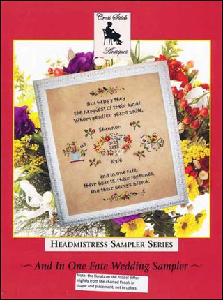 And In One Fate Wedding Sampler Cross Stitch Pattern by Cross Stitch Antiques - Premium Pattern, Cross Stitch from Cross Stitch Antiques - Just $13! Shop now at Crossed Hearts Needlework & Design