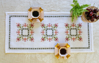 Anthea table runner cross stitch folk embroidery kit