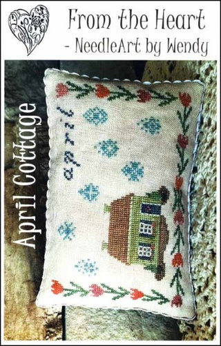 April Cottage Cross Stitch Pattern by From the Heart NeedleArt - Premium Pattern, Cross Stitch from From the Heart NeedleArt - Just $8! Shop now at Crossed Hearts Needlework & Design