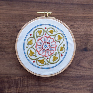 Arcadian Rose stick-and-stitch