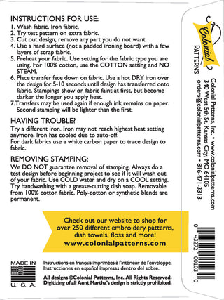 Aunt Martha’s® #3975 Cat of All Trades Vintage Iron-On Embroidery Transfer Pattern