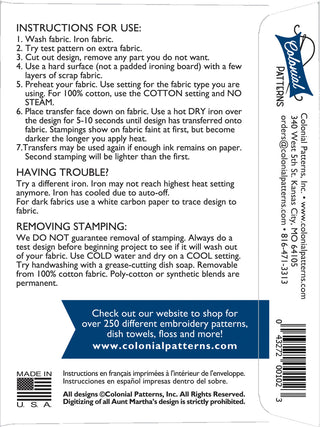 Down Mexico Way #9475 Embroidery Iron-On Transfer Pattern by Aunt Martha's® - Premium Transfer Patterns from Aunt Martha's® - Just $2.25! Shop now at Crossed Hearts Needlework & Design