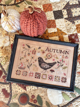 Autumn Blackbird | Cross Stitch Pattern by Blueberry Ridge Design