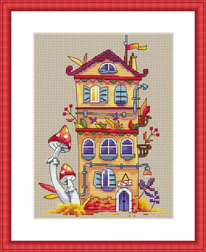 Autumn House Needlecraft Kit by Merejka - Premium Needlecraft Kit from Merejka - Just $31.50! Shop now at Crossed Hearts Needlework & Design