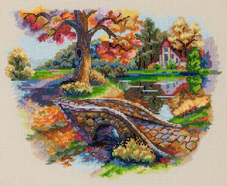 Autumn Landscape Needlecraft Kit by Merejka - Premium Needlecraft Kit from Merejka - Just $37.80! Shop now at Crossed Hearts Needlework & Design