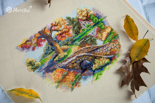 Autumn Landscape Needlecraft Kit by Merejka - Premium Needlecraft Kit from Merejka - Just $37.80! Shop now at Crossed Hearts Needlework & Design