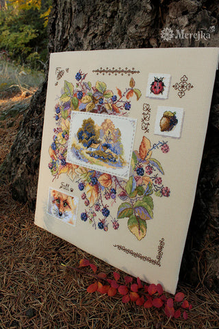 Autumn Sampler Needlecraft Kit by Merejka - Premium Needlecraft Kit from Merejka - Just $47.70! Shop now at Crossed Hearts Needlework & Design