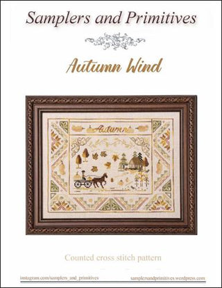 Autumn Wind Cross Stitch Pattern by Samplers and Primitives - Premium Pattern, Cross Stitch from Samplers and Primitives - Just $16! Shop now at Crossed Hearts Needlework & Design