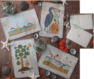 Autumn Beach Postcards Cross Stitch Pattern by The Blue Flower - Premium Pattern, Cross Stitch from The Blue Flower - Just $10! Shop now at Crossed Hearts Needlework & Design