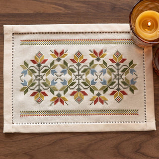 BitKit Little Leaves cross stitch folk embroidery kit