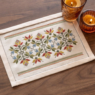 BitKit Little Leaves cross stitch folk embroidery kit