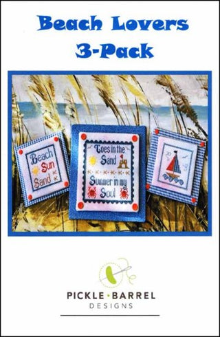 Beach Lovers 3-Pack Cross Stitch Pattern by Pickle Barrel Designs - Premium Pattern, Cross Stitch from Pickle Barrel Designs - Just $10! Shop now at Crossed Hearts Needlework & Design