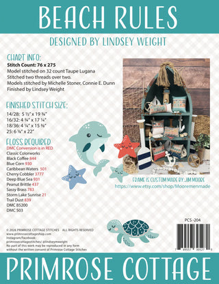 Beach Rules | Cross Stitch Pattern by Primrose Cottage Stitches