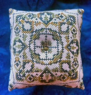 Blue Bead Biscornu Cross Stitch Pattern by Keslyns - Premium Pattern, Cross Stitch from Keslyns - Just $13! Shop now at Crossed Hearts Needlework & Design