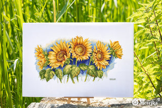 Bright Sunflowers Needlecraft Kit by Merejka - Premium Needlecraft Kit from Merejka - Just $39.60! Shop now at Crossed Hearts Needlework & Design