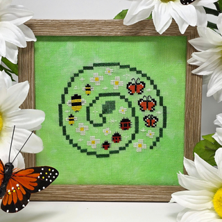 Bugs and a Bee on a Vine | Cross Stitch Pattern by Yahnina Designs