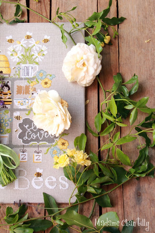 Celebrate The Bees Cross Stitch Pattern by Madame Chantilly - Premium Pattern, Cross Stitch from Madame Chantilly - Just $15.88! Shop now at Crossed Hearts Needlework & Design