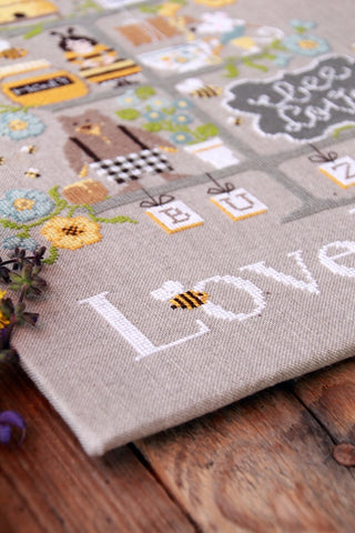 Celebrate The Bees Cross Stitch Pattern by Madame Chantilly - Premium Pattern, Cross Stitch from Madame Chantilly - Just $15.88! Shop now at Crossed Hearts Needlework & Design