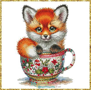 Christmas Animal Cup Fox Cross Stitch Pattern by Les Petites Croix de Lucie - Premium Pattern, Cross Stitch from Les Petites Croix de Lucie - Just $17.60! Shop now at Crossed Hearts Needlework & Design