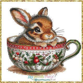 Christmas Animal Cup Rabbit Cross Stitch Pattern by Les Petites Croix de Lucie - Premium Pattern, Cross Stitch from Les Petites Croix de Lucie - Just $17.60! Shop now at Crossed Hearts Needlework & Design