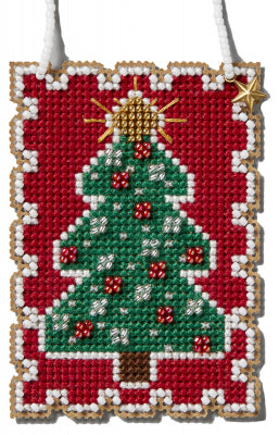 Christmas Tree: 2024 Holiday Stamps Charmed Ornament Kit by Mill Hill - Premium Needlecraft Kit from Mill Hill® - Just $9.50! Shop now at Crossed Hearts Needlework & Design
