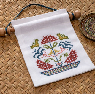 'NEW! Corfu Wildflowers Mini Wall Hanging Cross Stitch Kit